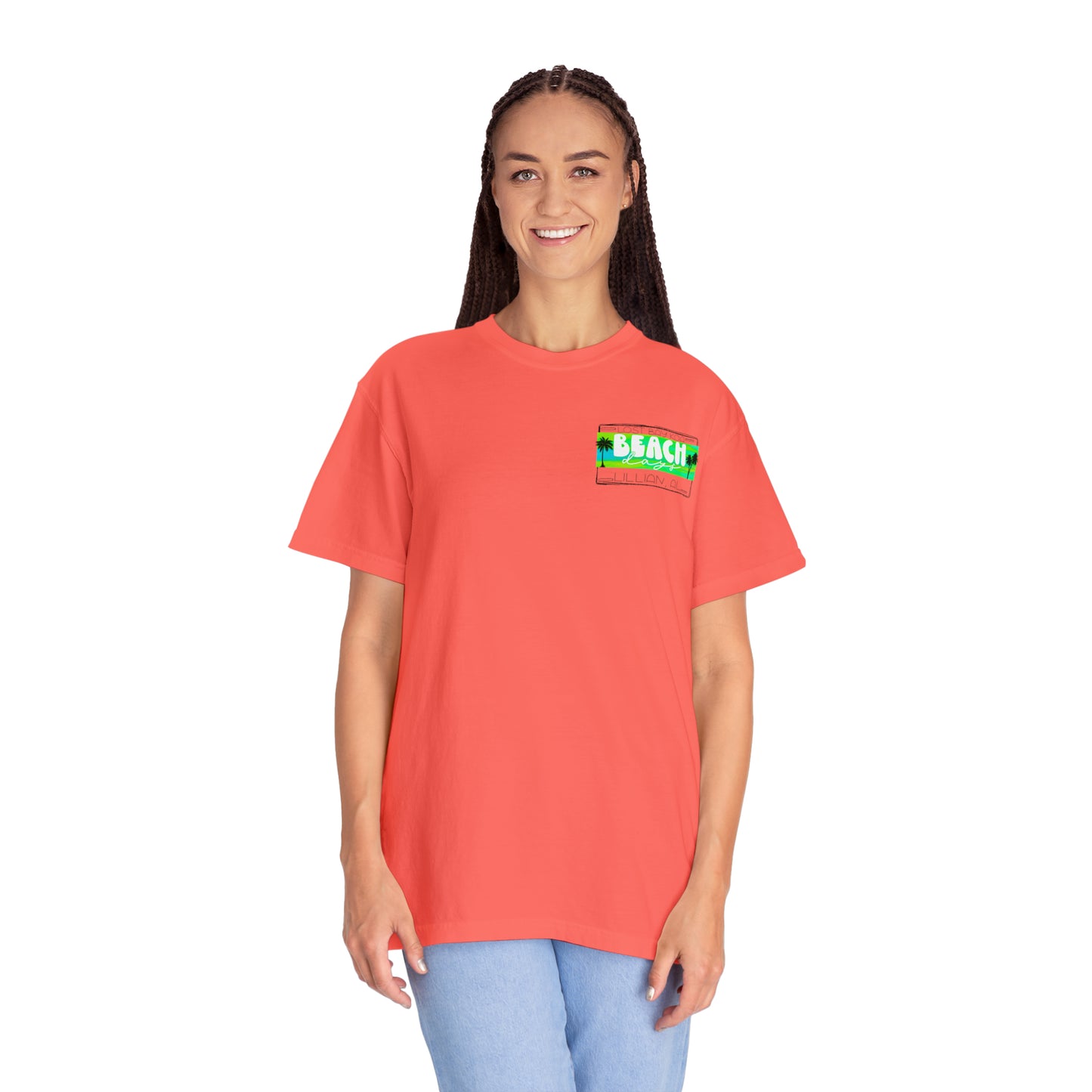 LB Beach Days License Plate- Unisex Garment-Dyed T-shirt