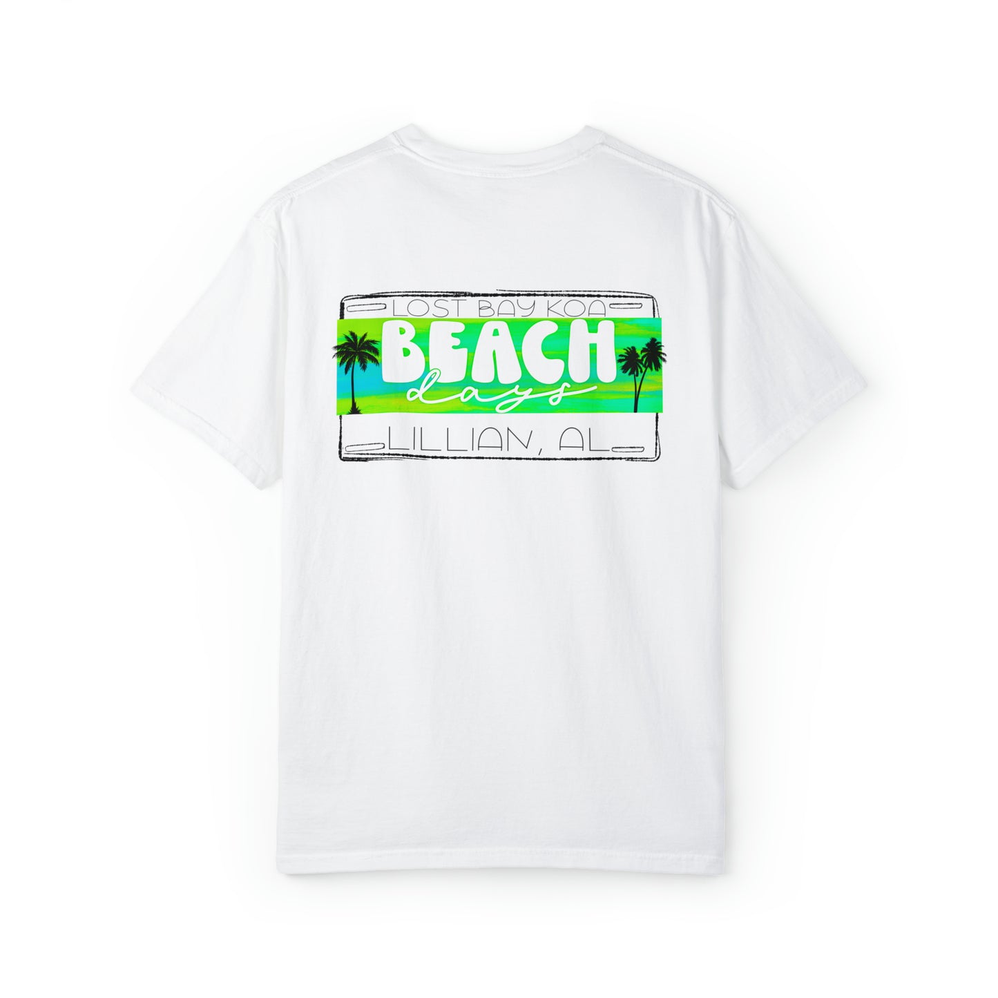 LB Beach Days License Plate- Unisex Garment-Dyed T-shirt