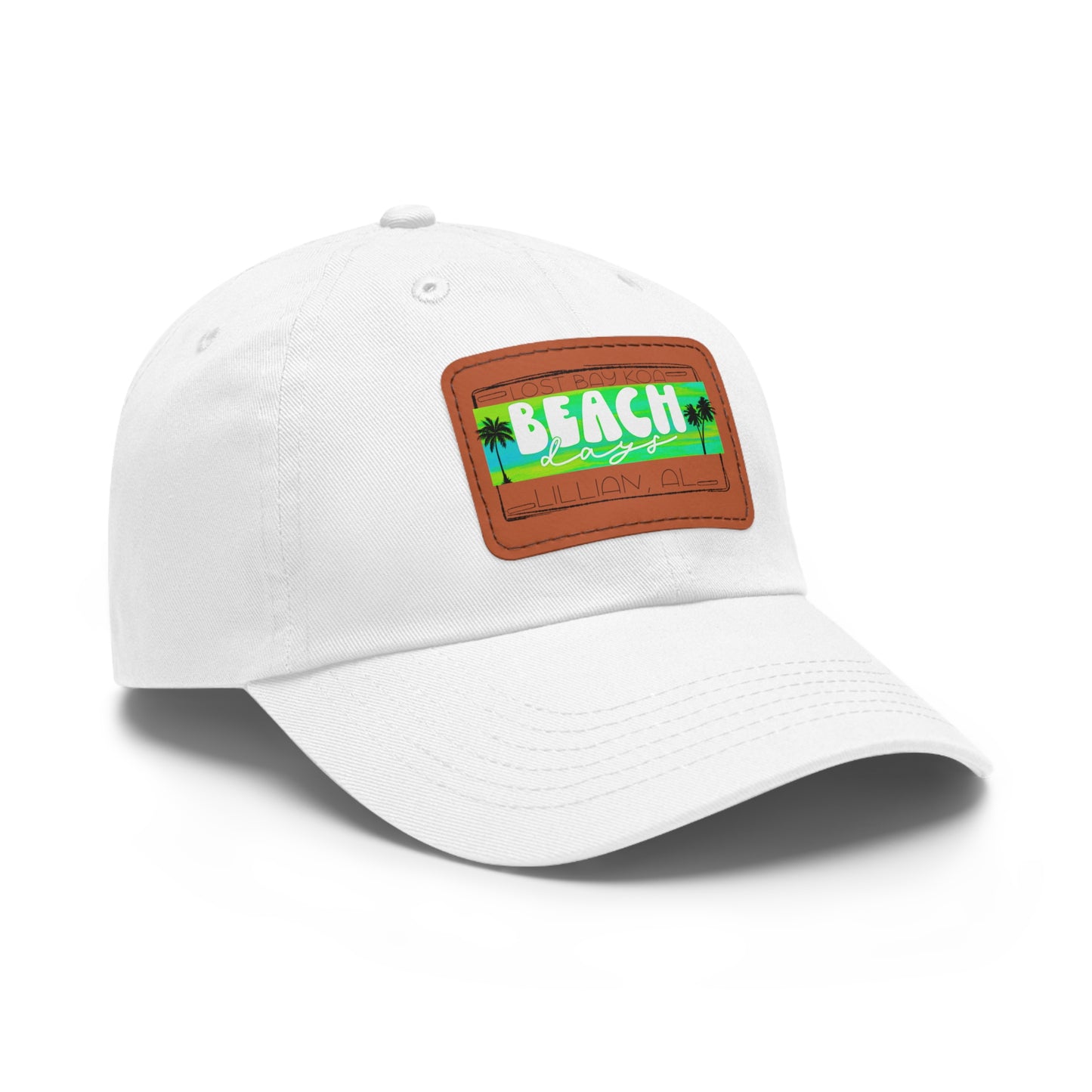 Lost Bay License Plate- Dad Hat with Leather Patch (Rectangle)